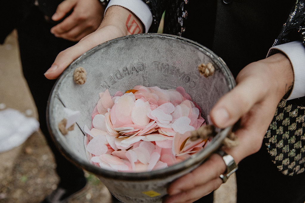 Rustic Barn Wedding with Disco Suits and Cool Urban Vibes