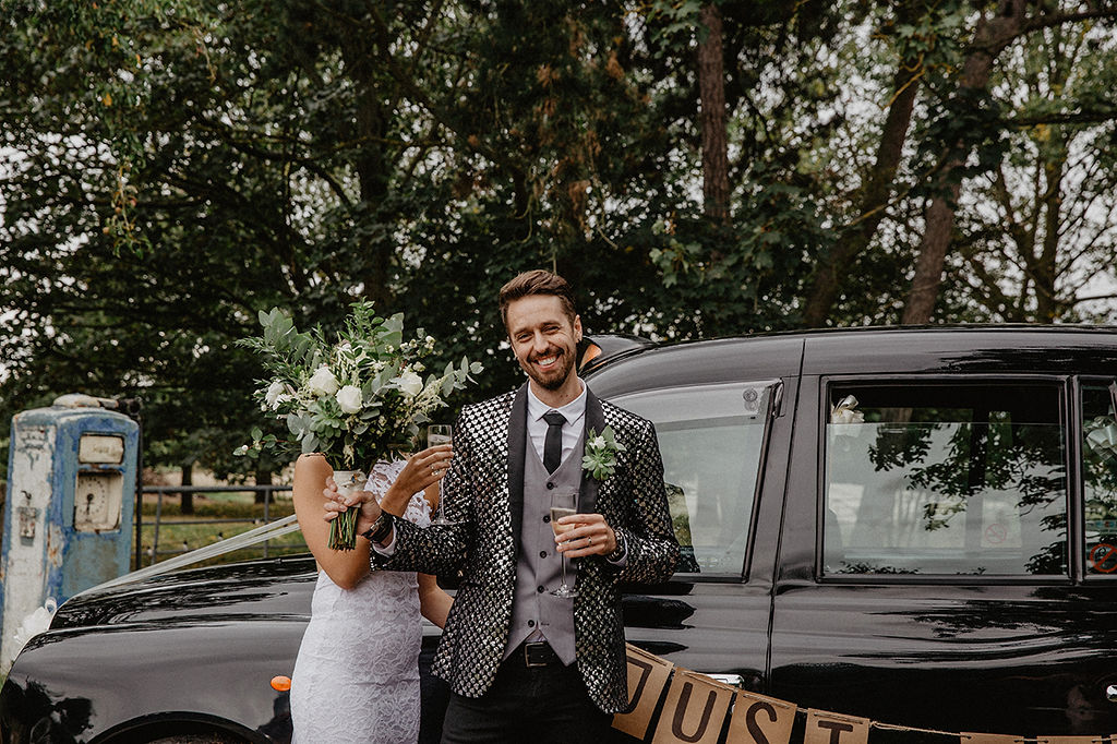 Rustic Barn Wedding with Disco Suits and Cool Urban Vibes