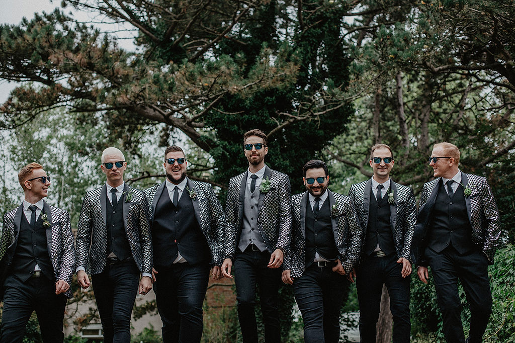 Rustic Barn Wedding with Disco Suits and Cool Urban Vibes