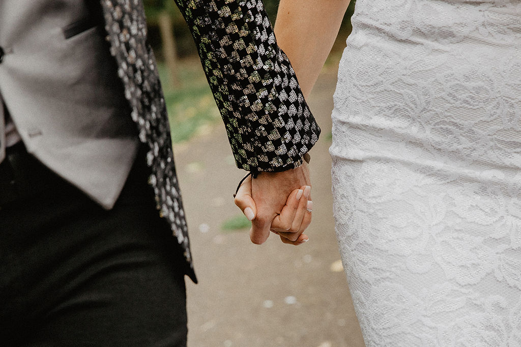 Rustic Barn Wedding with Disco Suits and Cool Urban Vibes