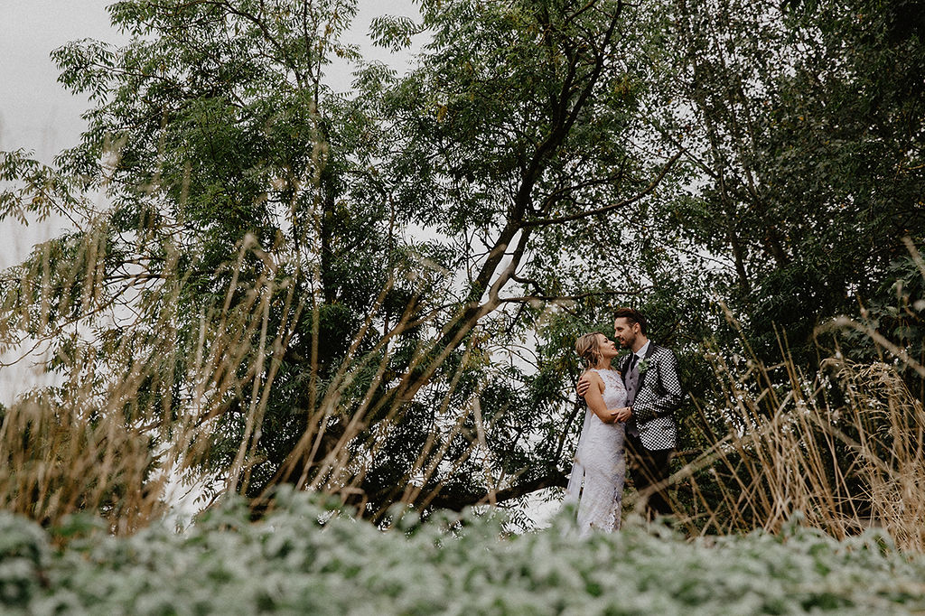 Rustic Barn Wedding with Disco Suits and Cool Urban Vibes