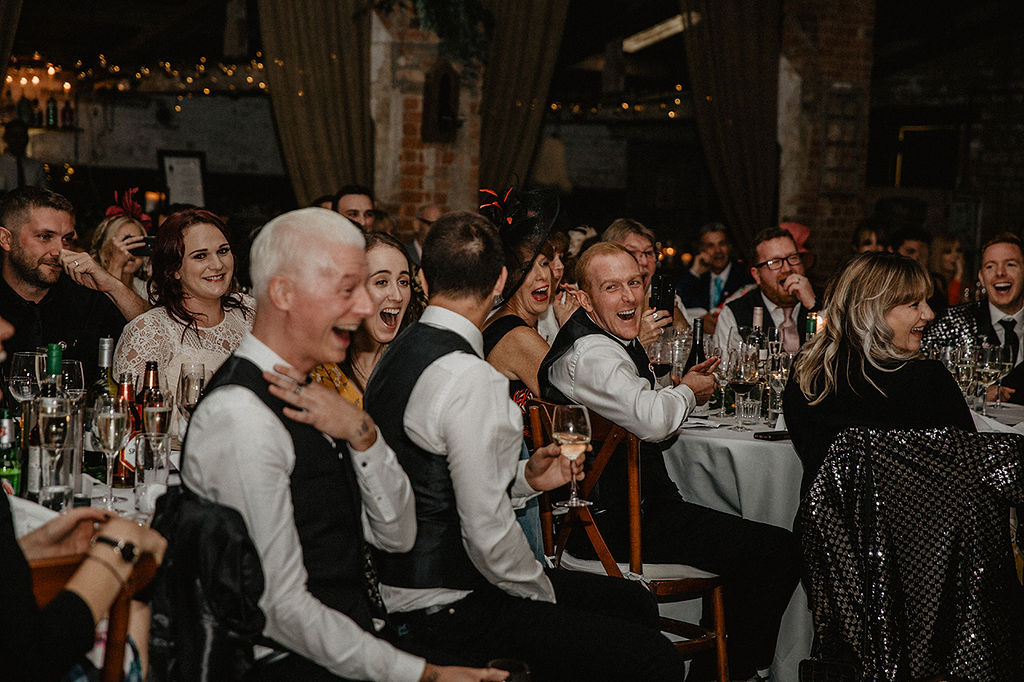 Rustic Barn Wedding with Disco Suits and Cool Urban Vibes