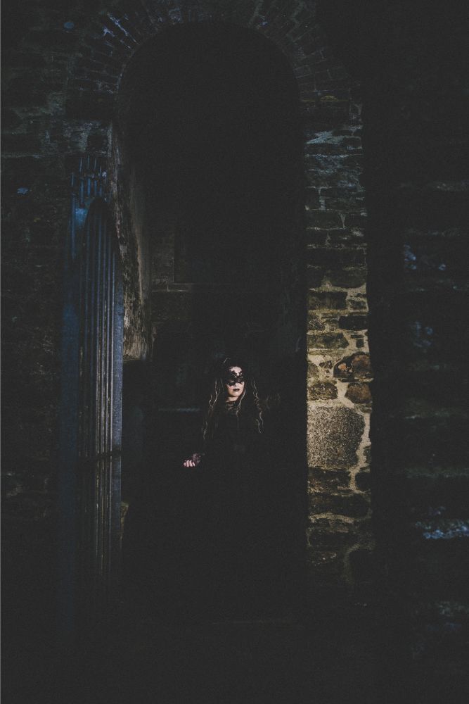 Goth Wedding Inspiration With Black Wedding Dress and Veil