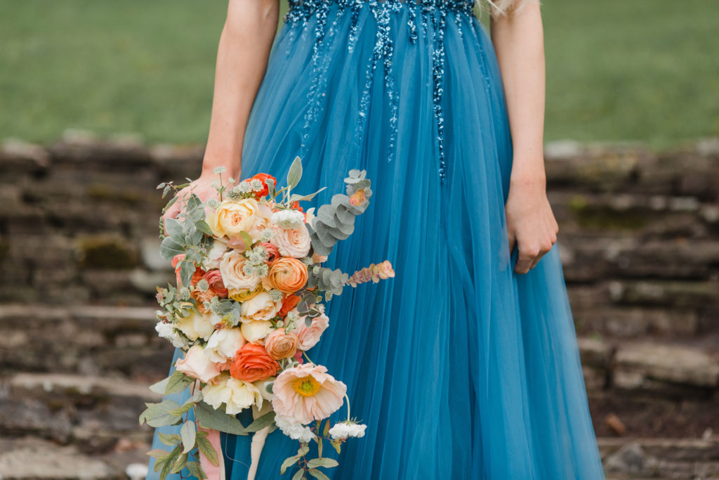 Garden Wedding with Blue Wedding Dress and Ethereal Fairy Vibes