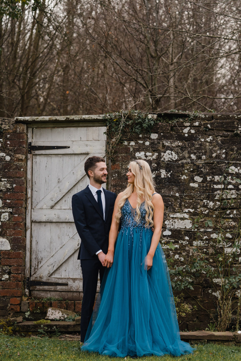 blue wedding dress