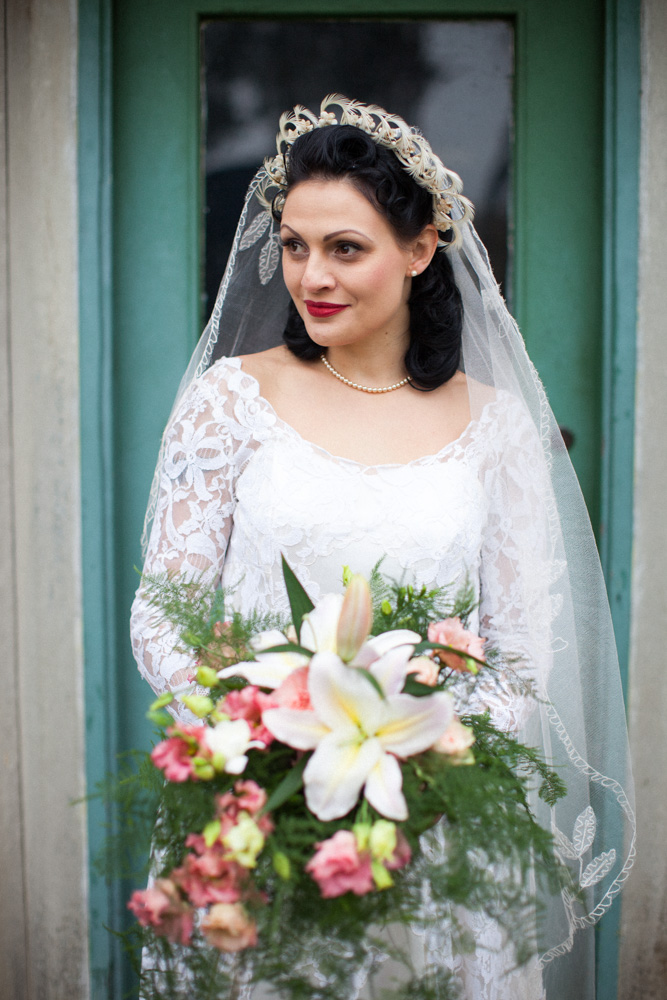 1940's Wedding Inspiration With Regal Crowns and Vintage Styling
