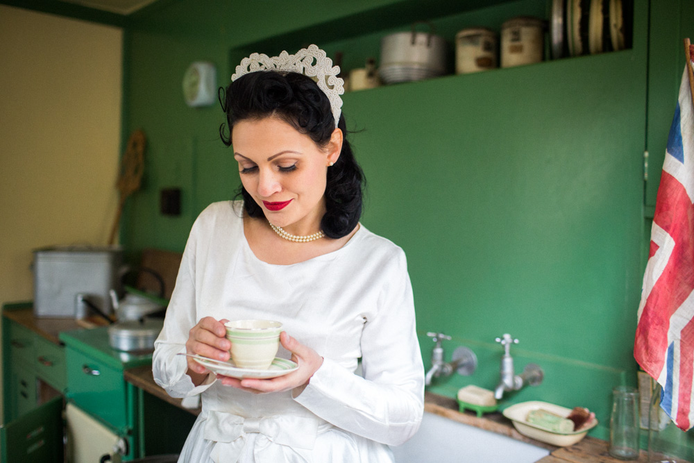 1940's Wedding Inspiration With Regal Crowns and Vintage Styling