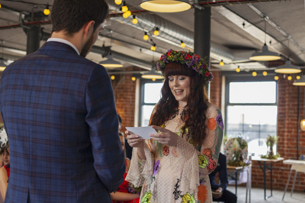 Industrial Brewery Wedding in Yorkshire with a Crossword Theme