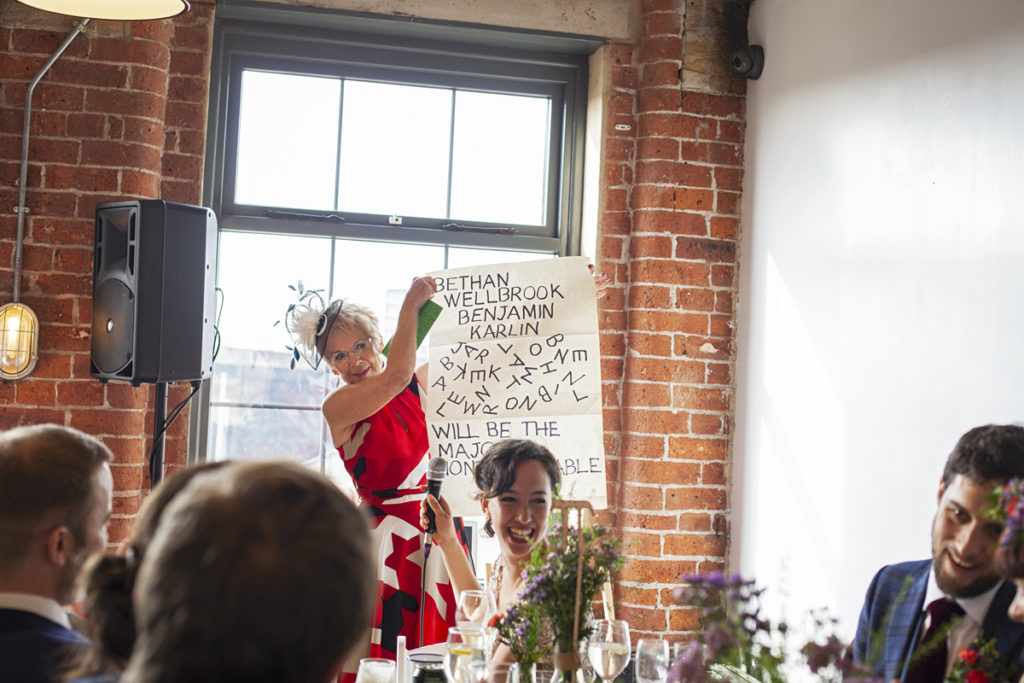 Industrial Brewery Wedding in Yorkshire with a Crossword Theme