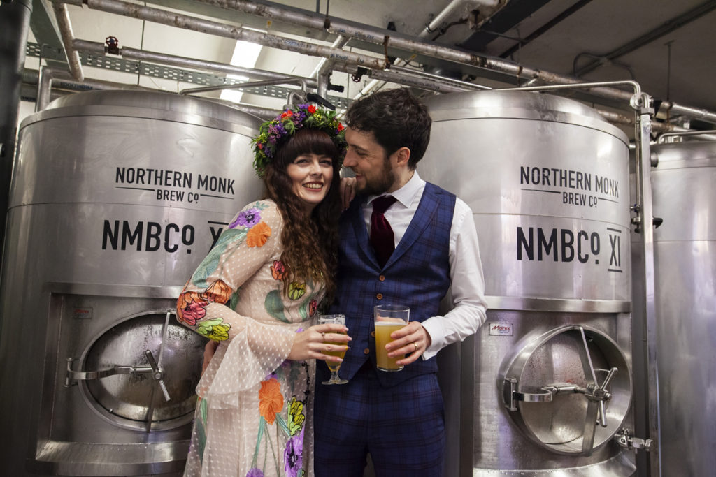 Industrial Brewery Wedding in Yorkshire with a Crossword Theme