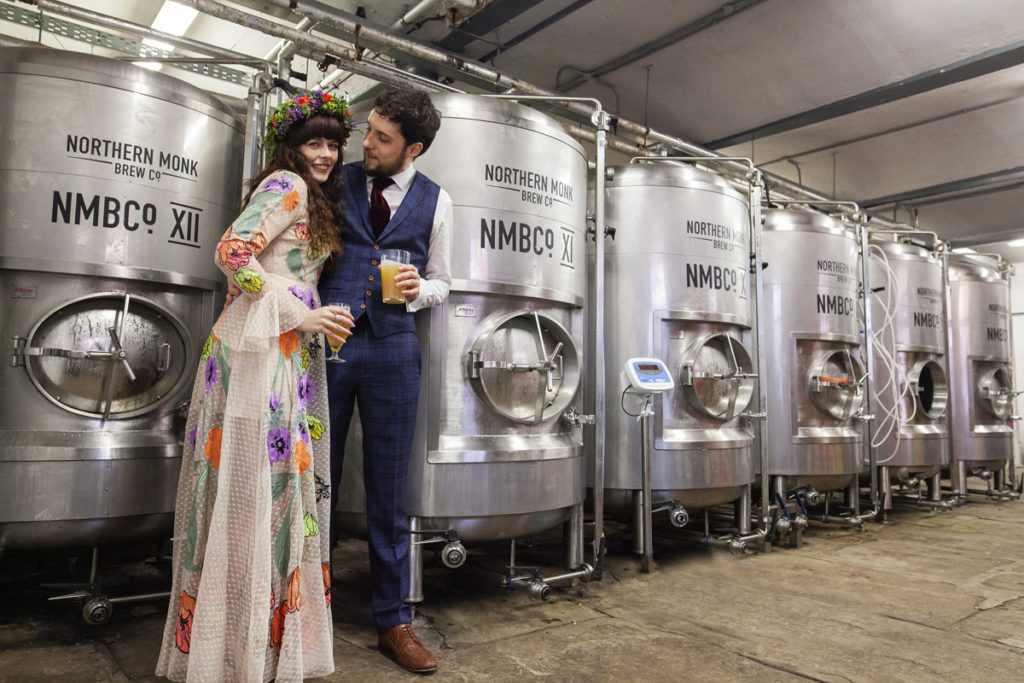 Industrial Brewery Wedding in Yorkshire with a Crossword Theme