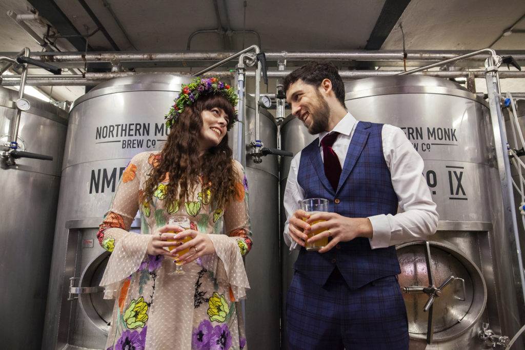 Industrial Brewery Wedding in Yorkshire with a Crossword Theme