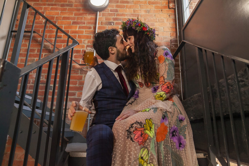 Industrial Brewery Wedding in Yorkshire with a Crossword Theme