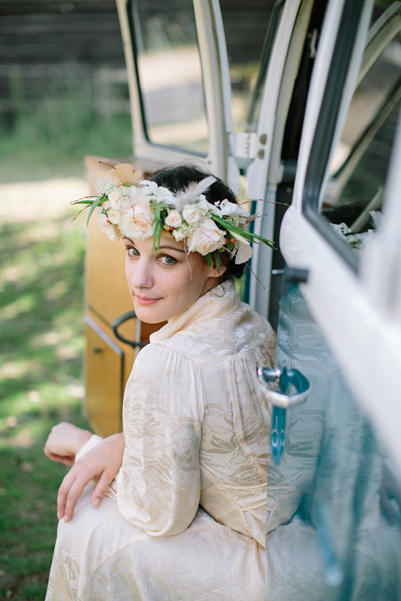 1970's Wedding Inspiration with Feather Headdresses and Boho Sleeves