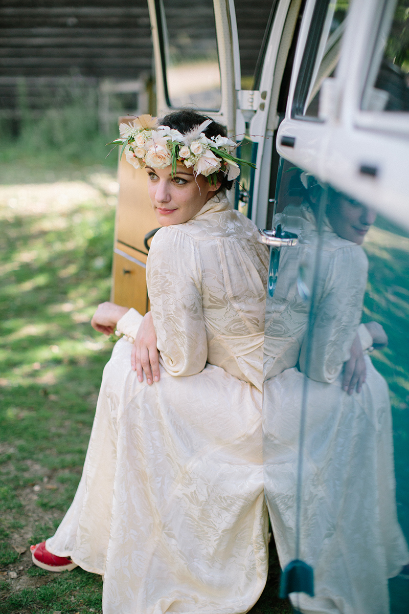 1970's Wedding Inspiration with Feather Headdresses and Boho Sleeves