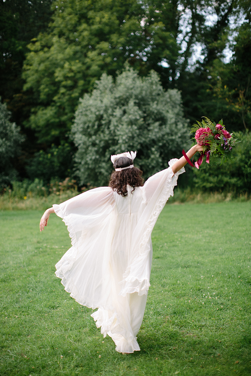 1970's Wedding Inspiration with Feather Headdresses and Boho Sleeves