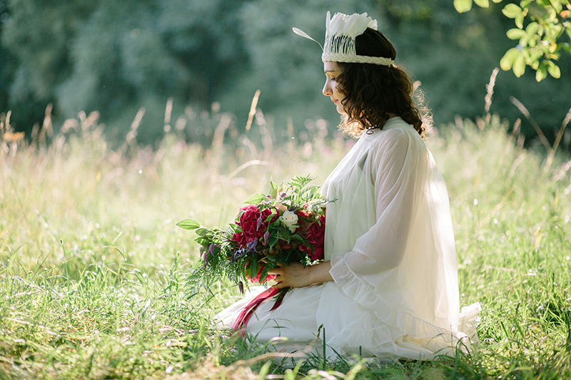 1970's Wedding Inspiration with Feather Headdresses and Boho Sleeves