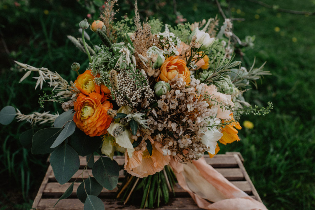 Ethical home grown wedding bouquet