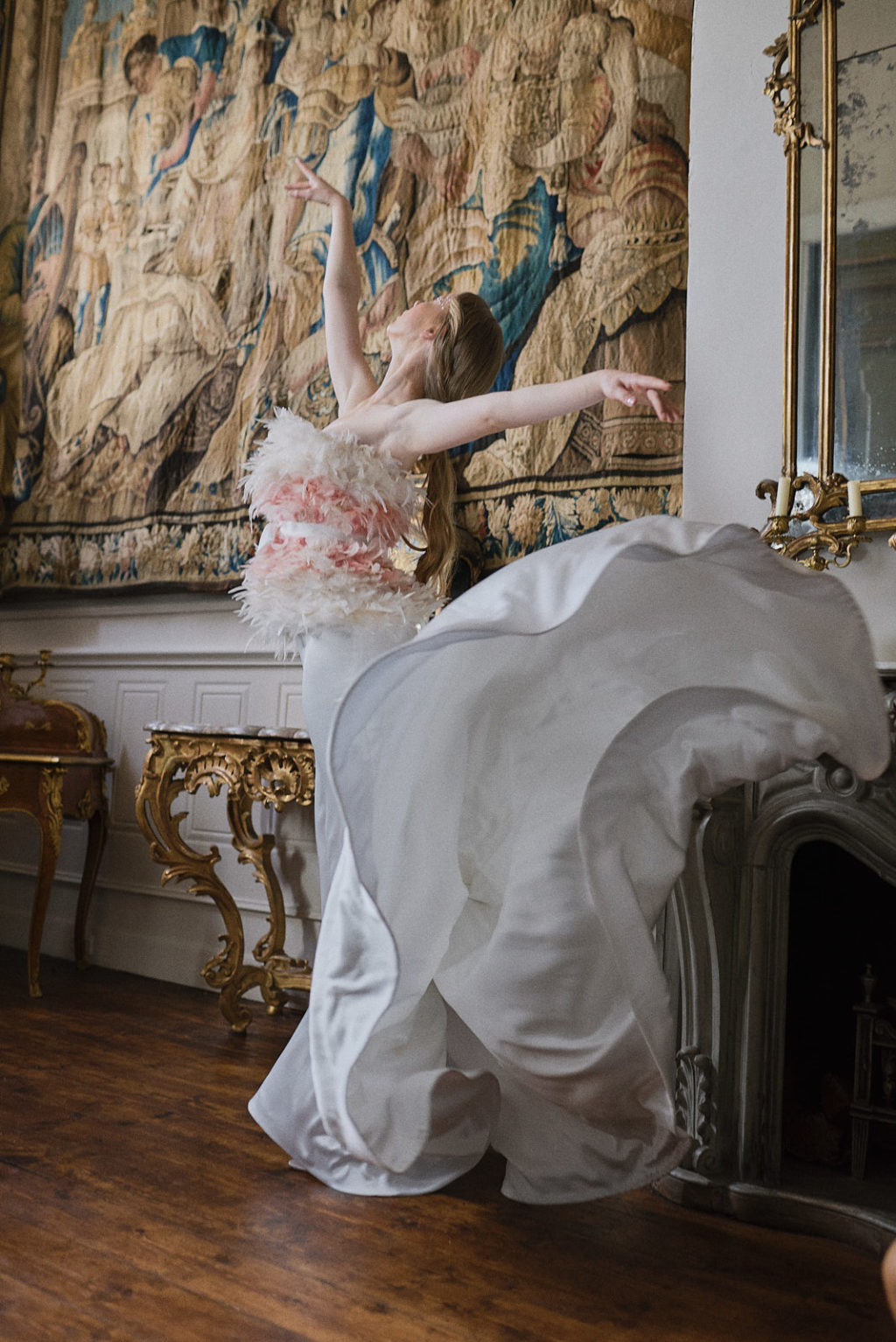 Swan Lake Wedding With Romantic Styling and Tutu and Feather Gowns 