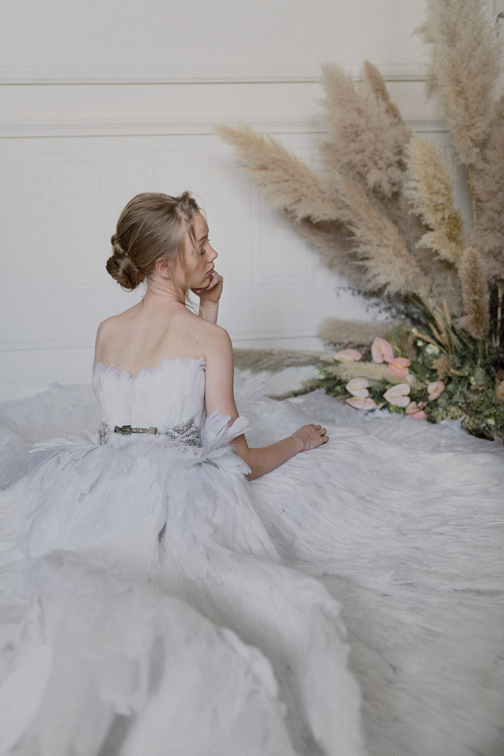 Swan Lake Wedding With Romantic Styling and Tutu and Feather Gowns 
