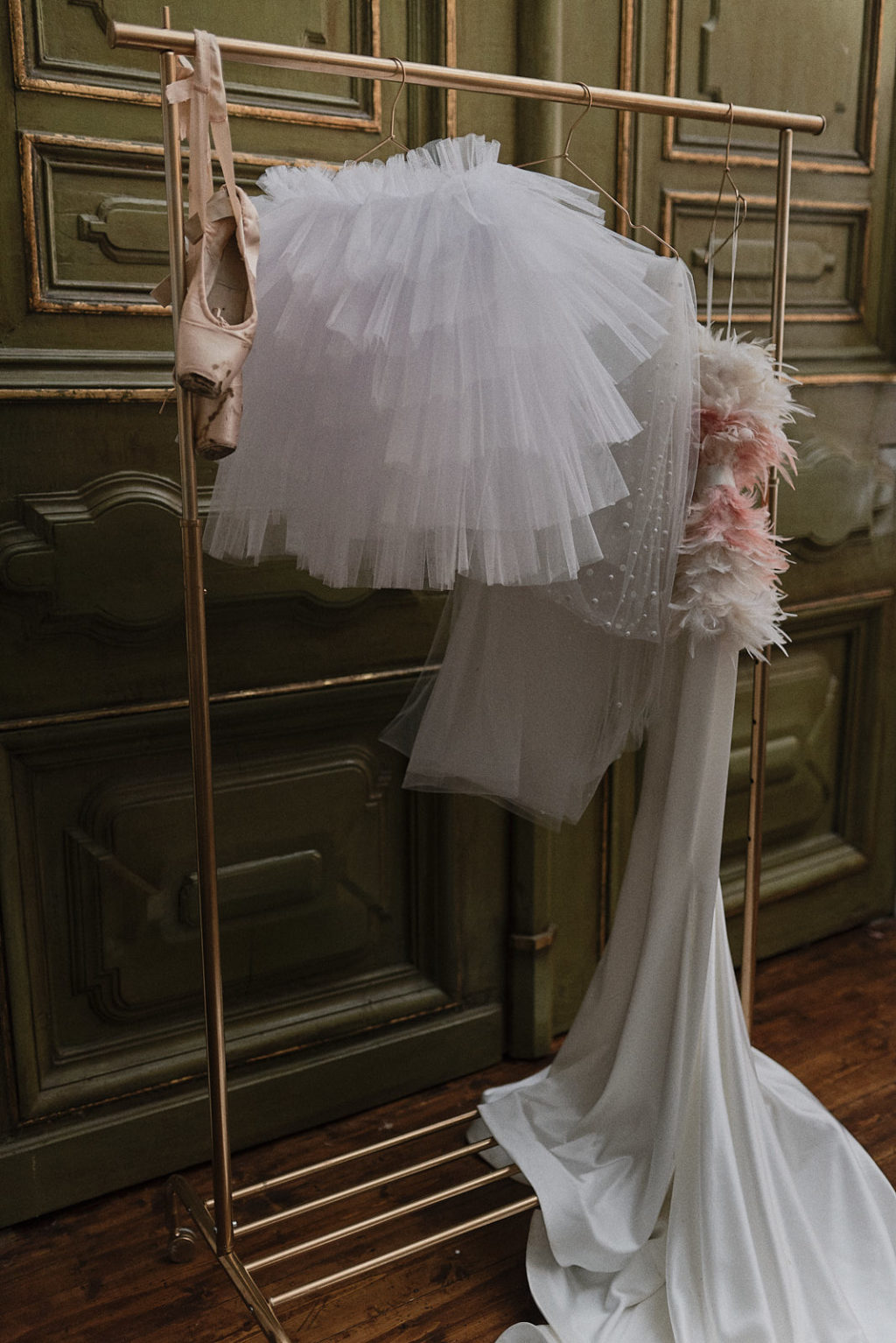 Swan Lake Wedding With Romantic Styling and Tutu and Feather Gowns 