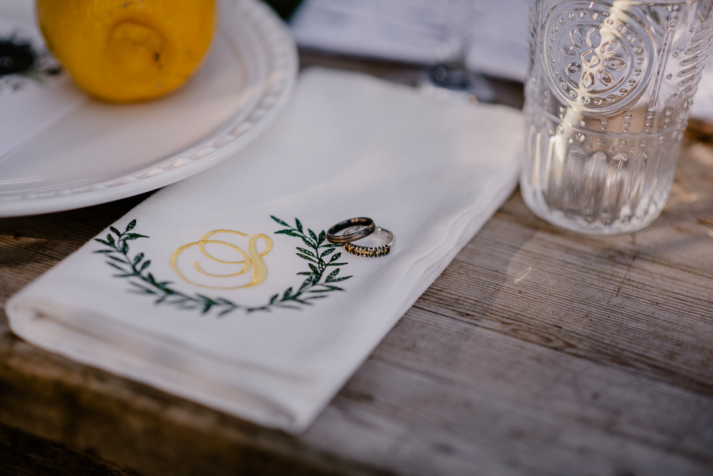 Lemon Yellow Wedding With Tattooed Bride and Black Wedding Cake