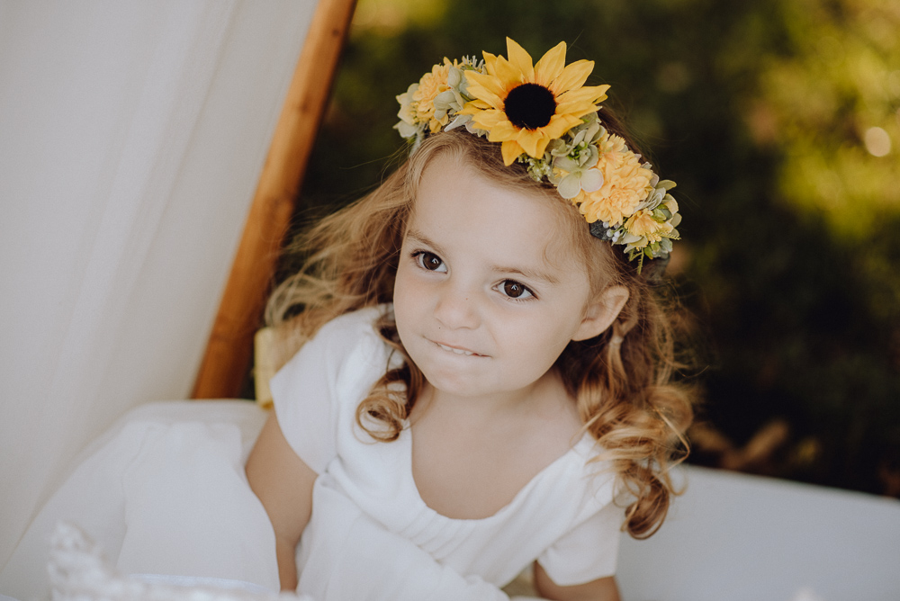 Lemon Yellow Wedding With Tattooed Bride and Black Wedding Cake