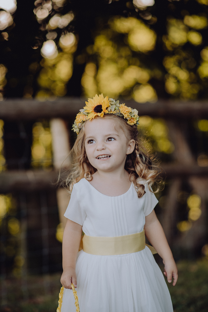 Lemon Yellow Wedding With Tattooed Bride and Black Wedding Cake