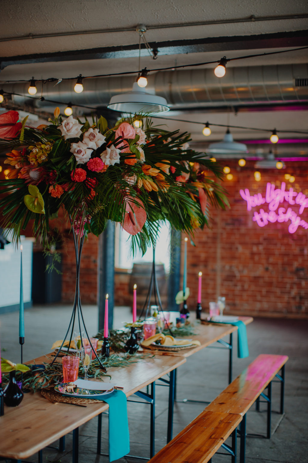 Tropical Neon Wedding Inspiration with Colourful Jungle Vibes