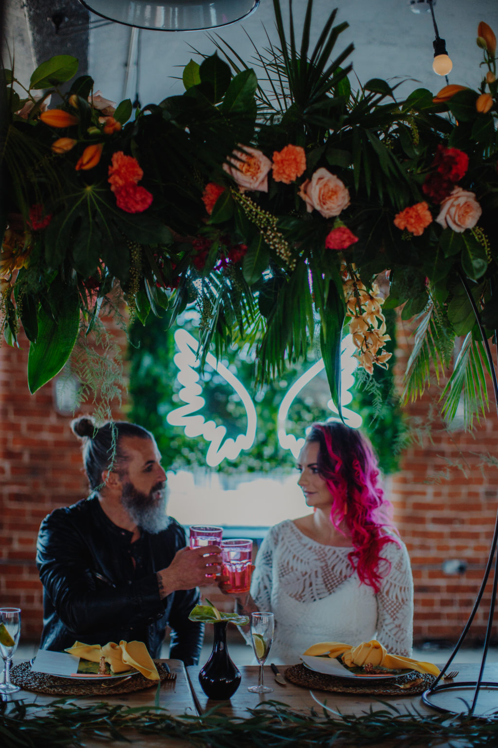 Tropical Neon Wedding Inspiration with Colourful Jungle Vibes