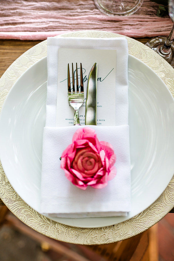 Romantic Modern Wedding With Pretty Styling and A Pink Wedding Dress