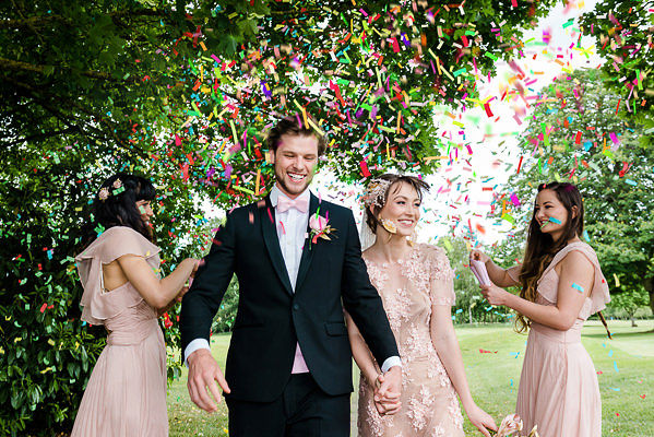 Romantic Modern Wedding With Pretty Styling and A Pink Wedding Dress