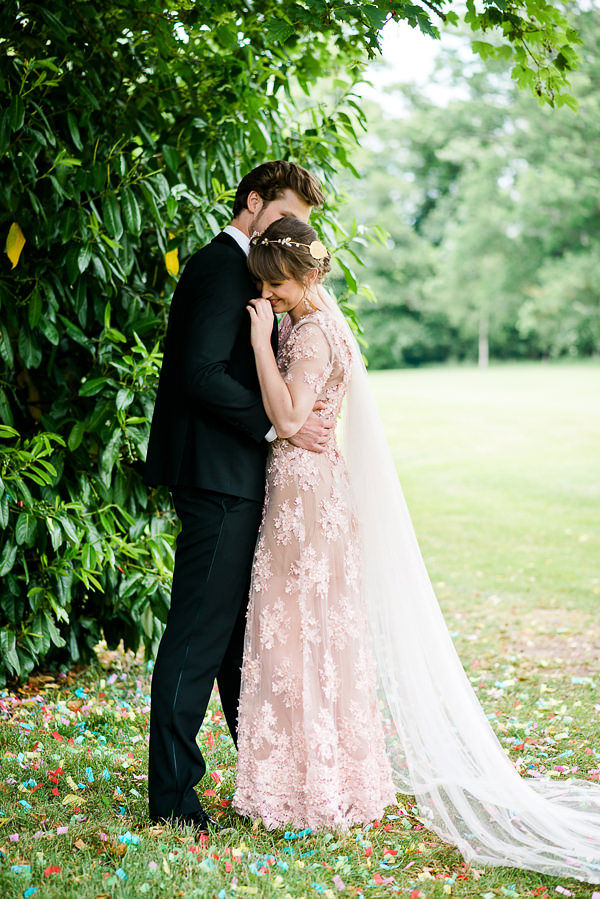 Romantic Modern Wedding With Pretty Styling and A Pink Wedding Dress