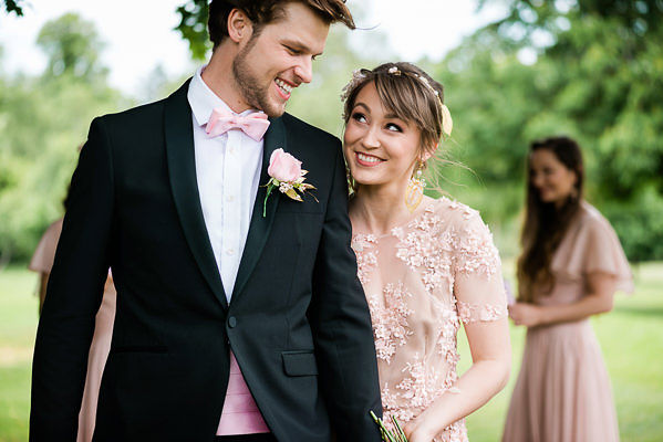 Romantic Modern Wedding With Pretty Styling and A Pink Wedding Dress