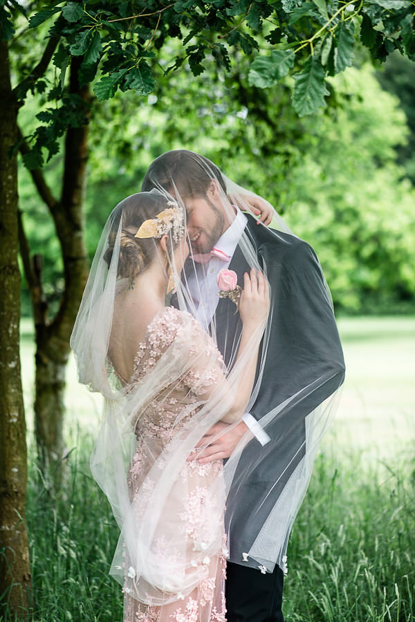 Romantic Modern Wedding With Pretty Styling and A Pink Wedding Dress