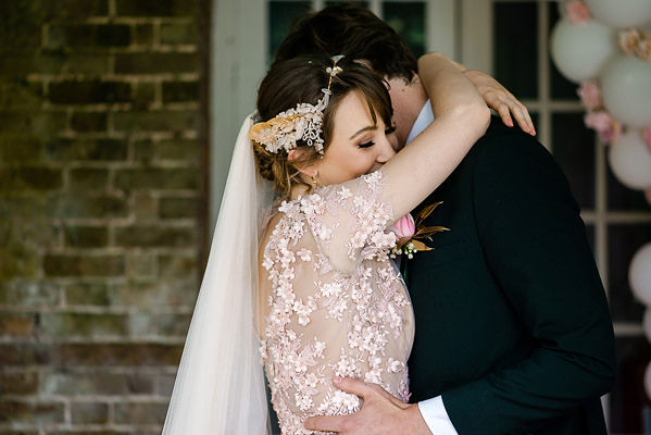 Romantic Modern Wedding With Pretty Styling and A Pink Wedding Dress