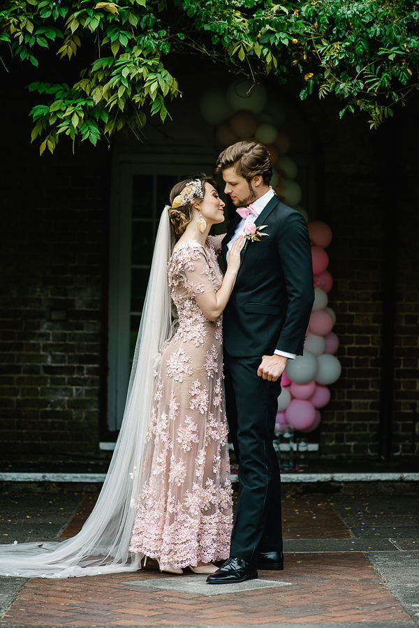 Romantic Modern Wedding With Pretty Styling and A Pink Wedding Dress