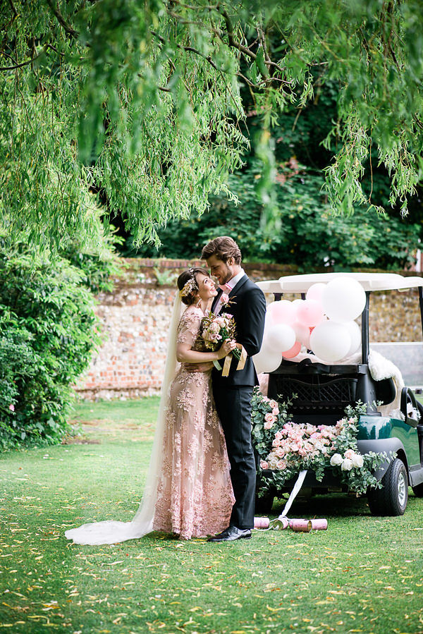 Romantic Modern Wedding With Pretty Styling and A Pink Wedding Dress