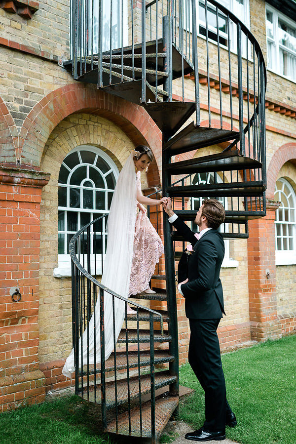 Romantic Modern Wedding With Pretty Styling and A Pink Wedding Dress