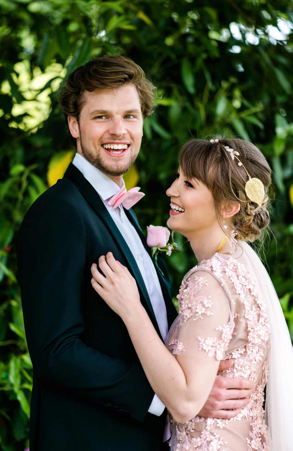 Romantic Modern Wedding With Pretty Styling and A Pink Wedding Dress