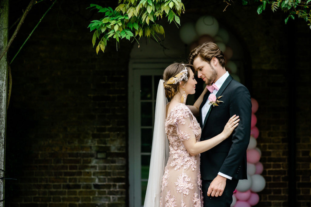 Romantic Modern Wedding With Pretty Styling and A Pink Wedding Dress