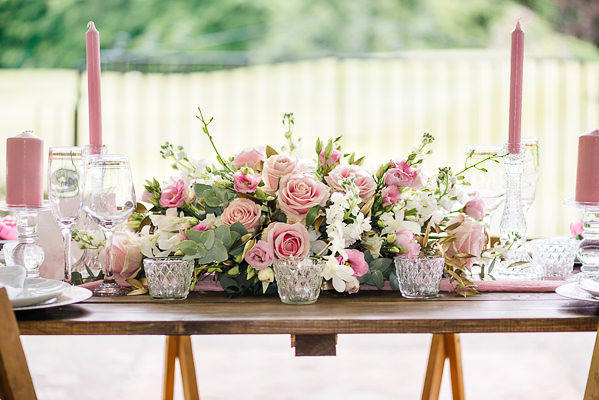 Romantic Modern Wedding With Pretty Styling and A Pink Wedding Dress