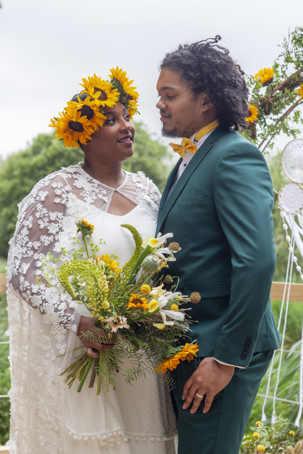 Not Just a White Wedding; Eco-Friendly Wedding With Bright Wild Florals 