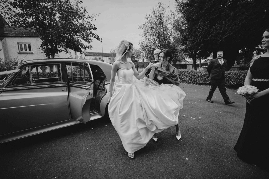 Traditional Irish Wedding with Black Tie Suits and A Navy and Gold Cake