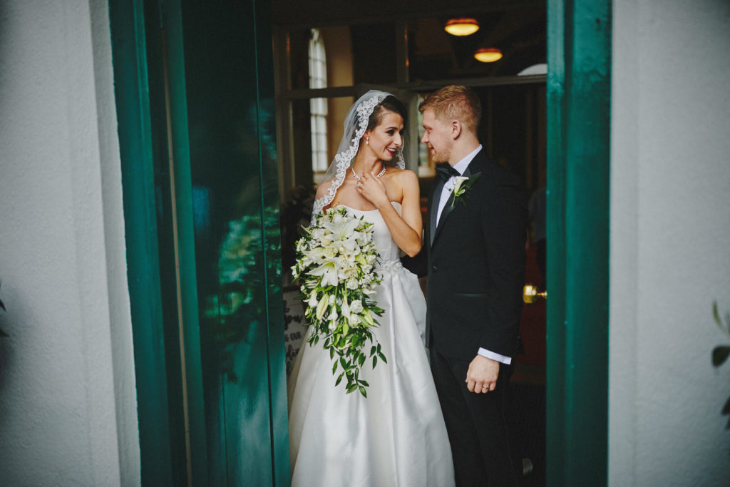 Traditional Irish Wedding with Black Tie Suits and A Navy and Gold Cake