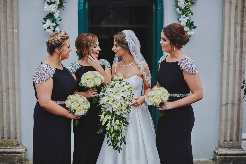 Traditional Irish Wedding with Black Tie Suits and A Navy and Gold Cake