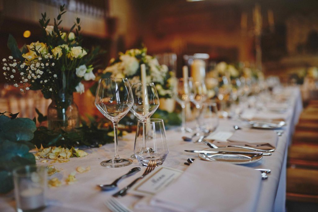 Traditional Irish Wedding with Black Tie Suits and A Navy and Gold Cake