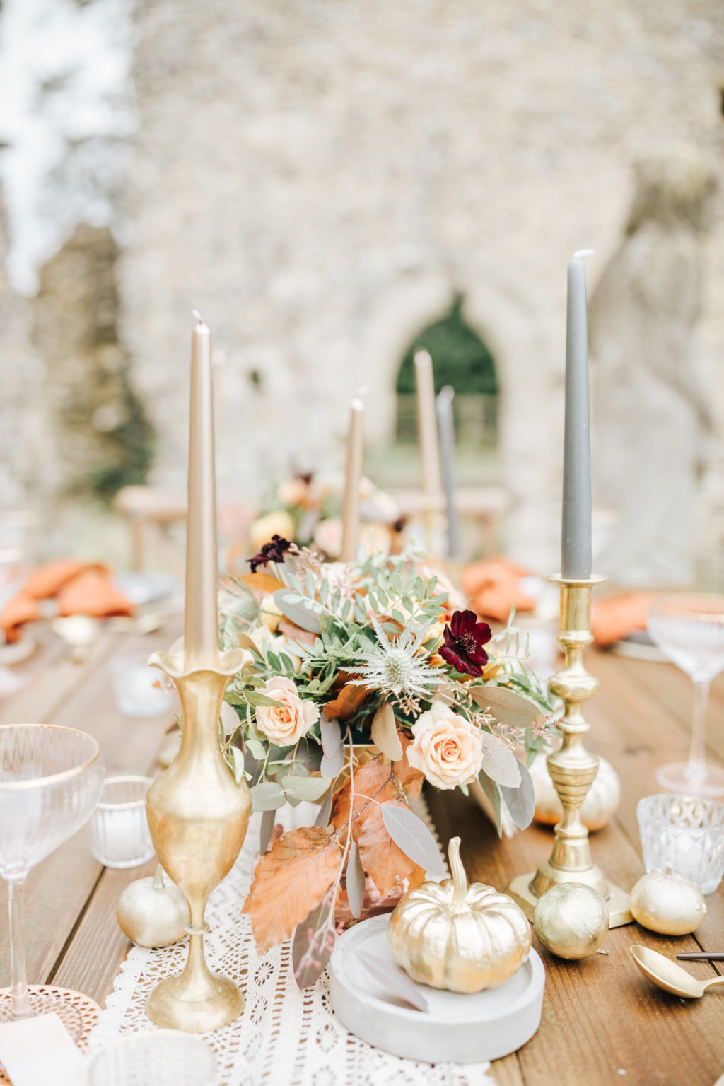 Outdoor Autumn Wedding with Luxe Styling at The Orchards at Chesfield