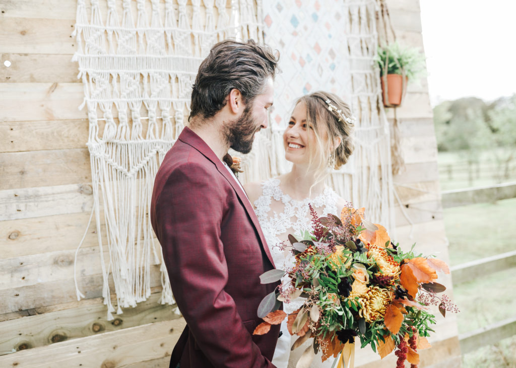 Outdoor Autumn Wedding with Luxe Styling at The Orchards at Chesfield