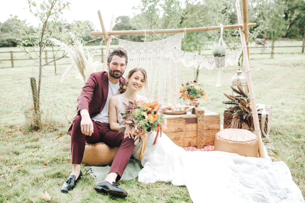 Outdoor Autumn Wedding with Luxe Styling at The Orchards at Chesfield